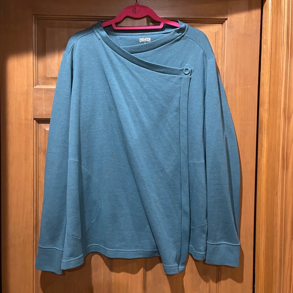 Duluth Trading Co Teal Crewneck Sweater